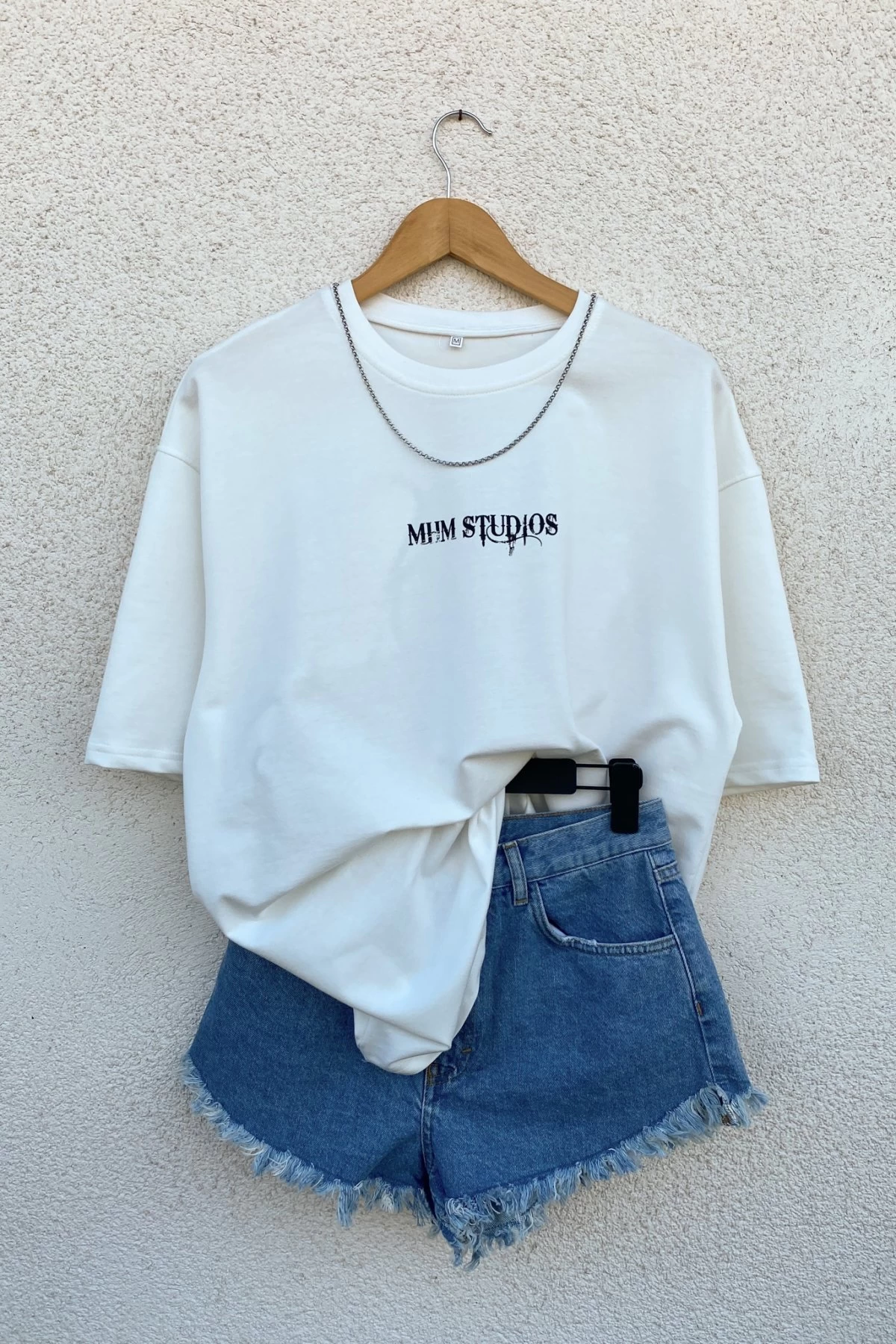 Beyaz Open Mind Sırt Baskılı Unisex Tshirt