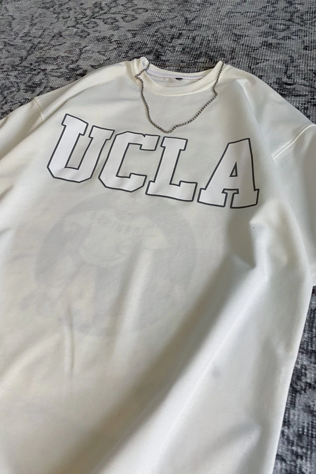 Beyaz UCLA Bruins Baskılı Unisex Tshirt