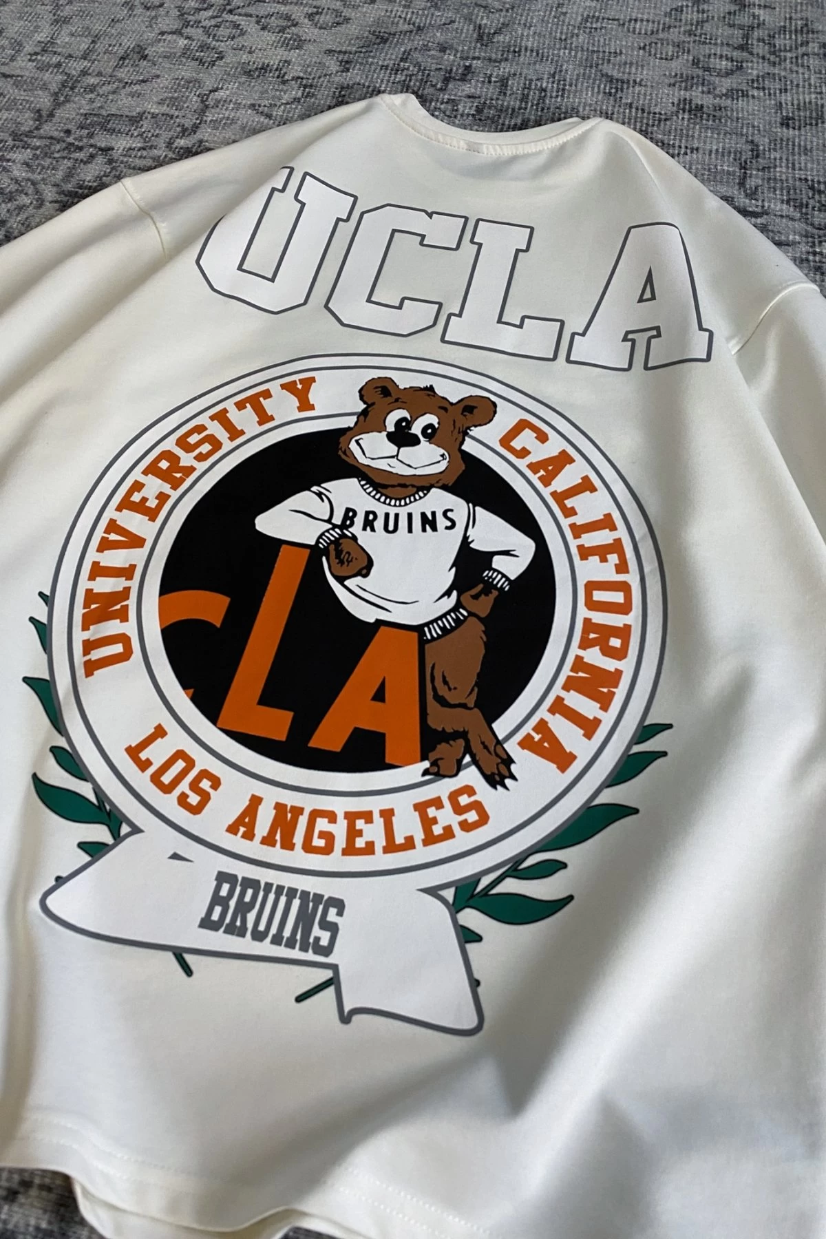 Beyaz UCLA Bruins Baskılı Unisex Tshirt