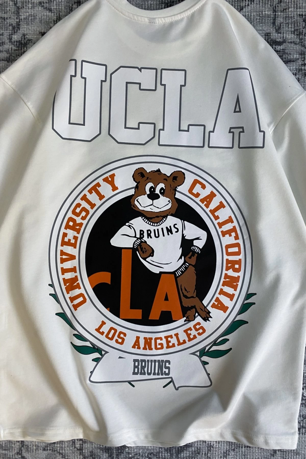 Beyaz UCLA Bruins Baskılı Unisex Tshirt