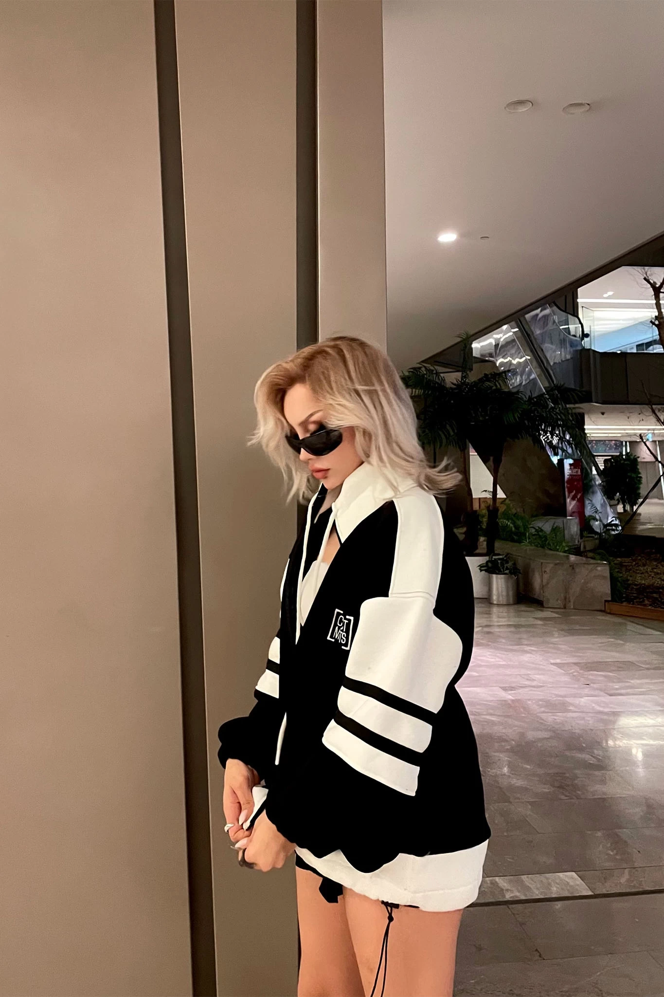 Collect Moments Üç İplik Fermuarlı Unisex Hırka Siyah