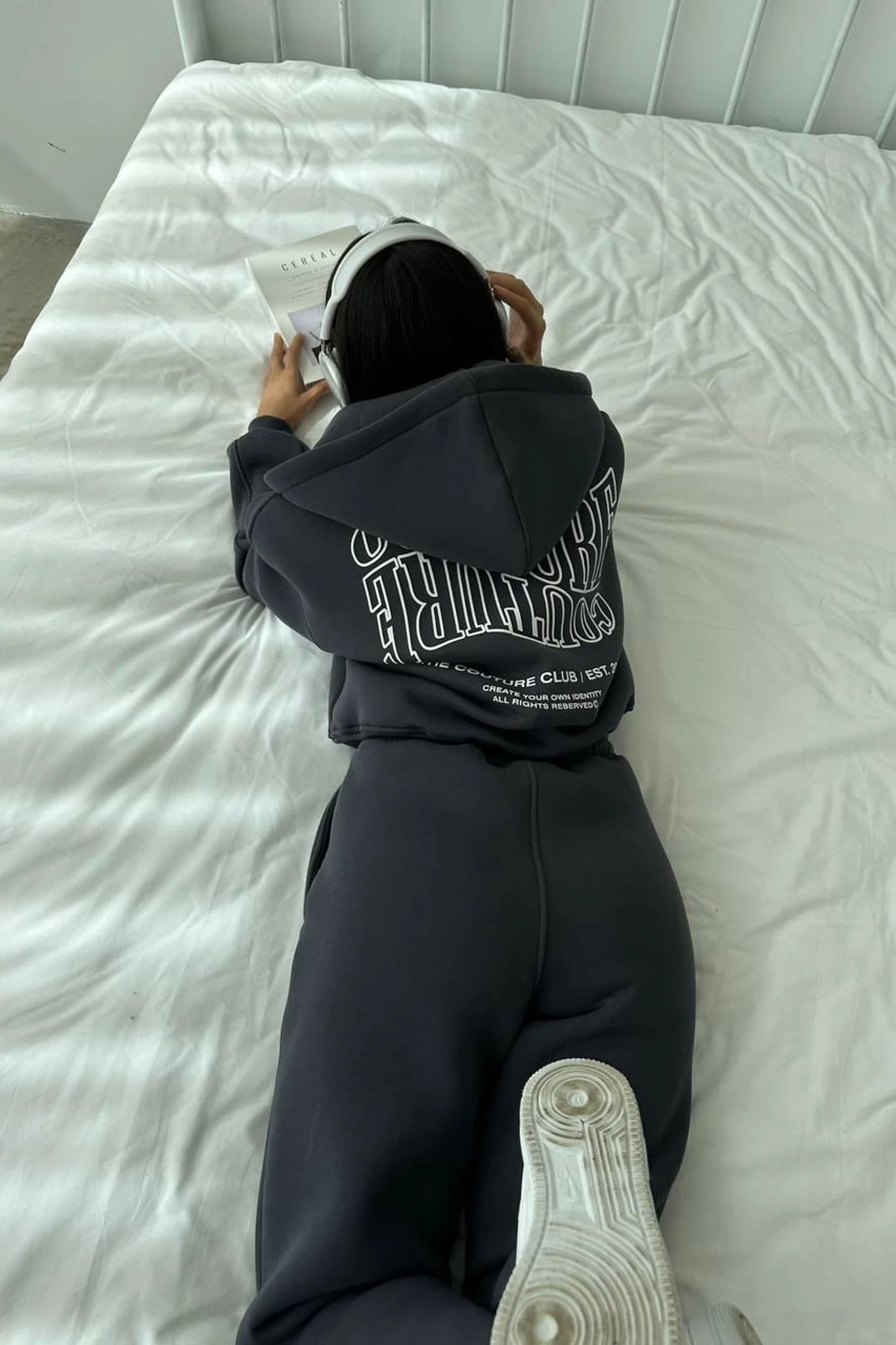 Couture Hırkalı Üç İplik Eşofman Takımı Füme