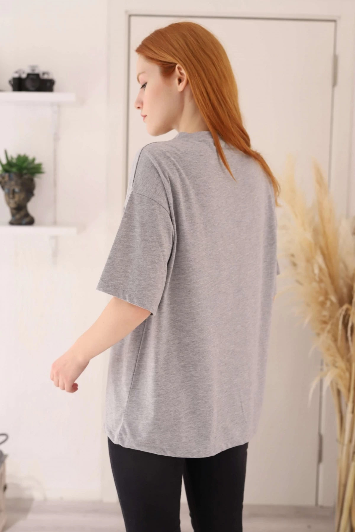 Gri Montana Baskılı Unisex Tshirt