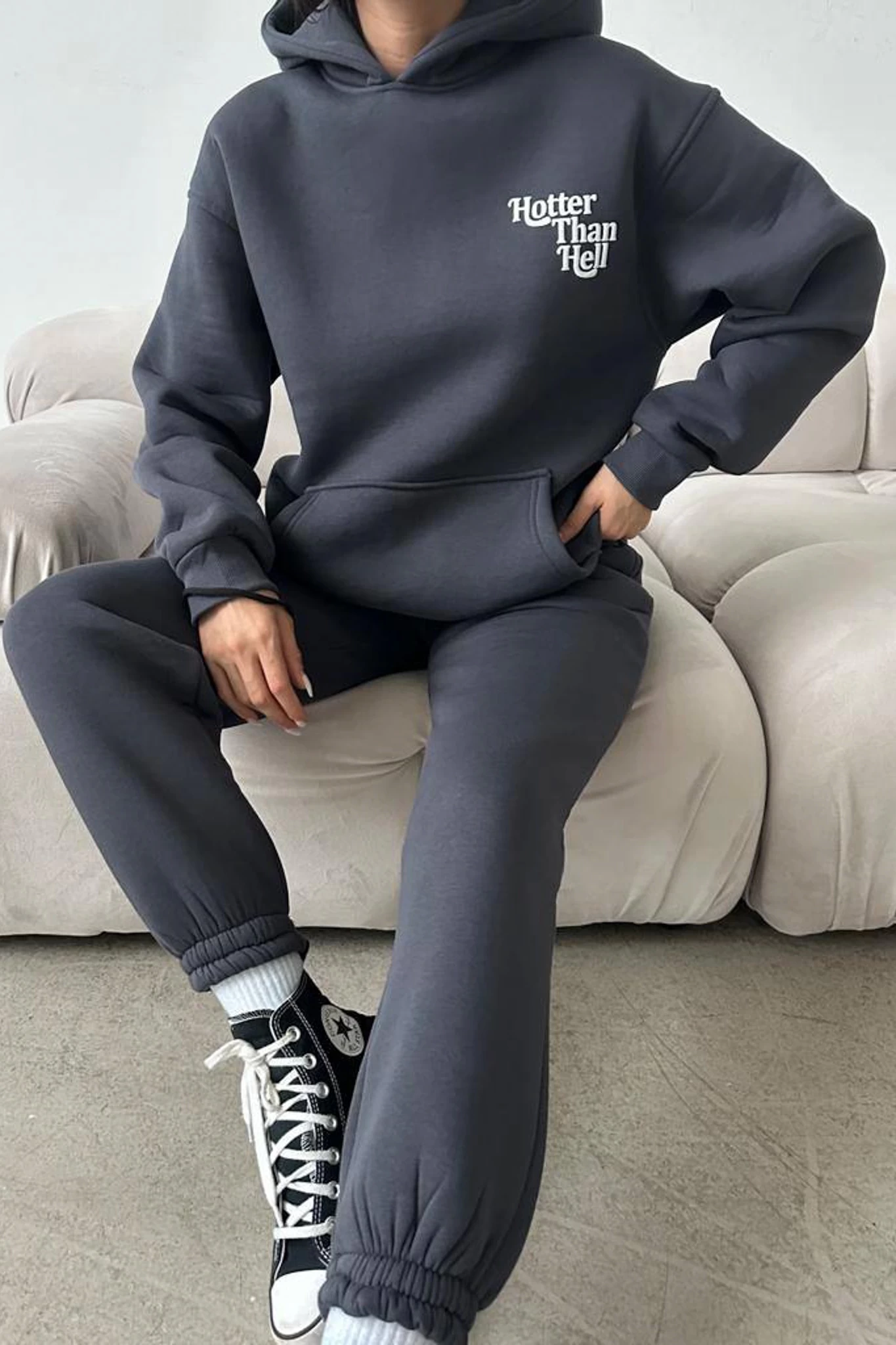 Hotter Than Hell Unisex Eşofman Takımı Füme