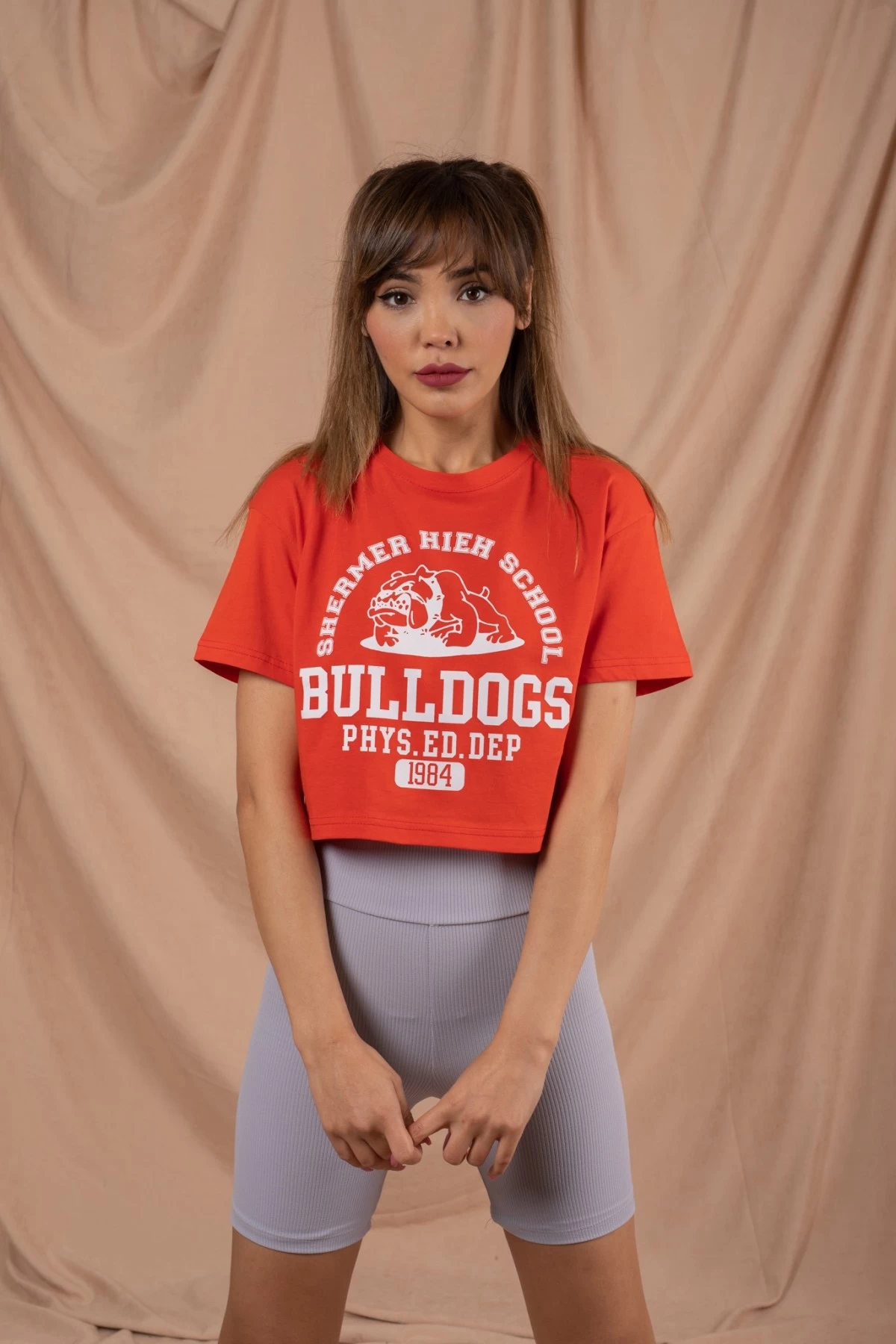 Kırmızı Bulldogs Crop Tshirt