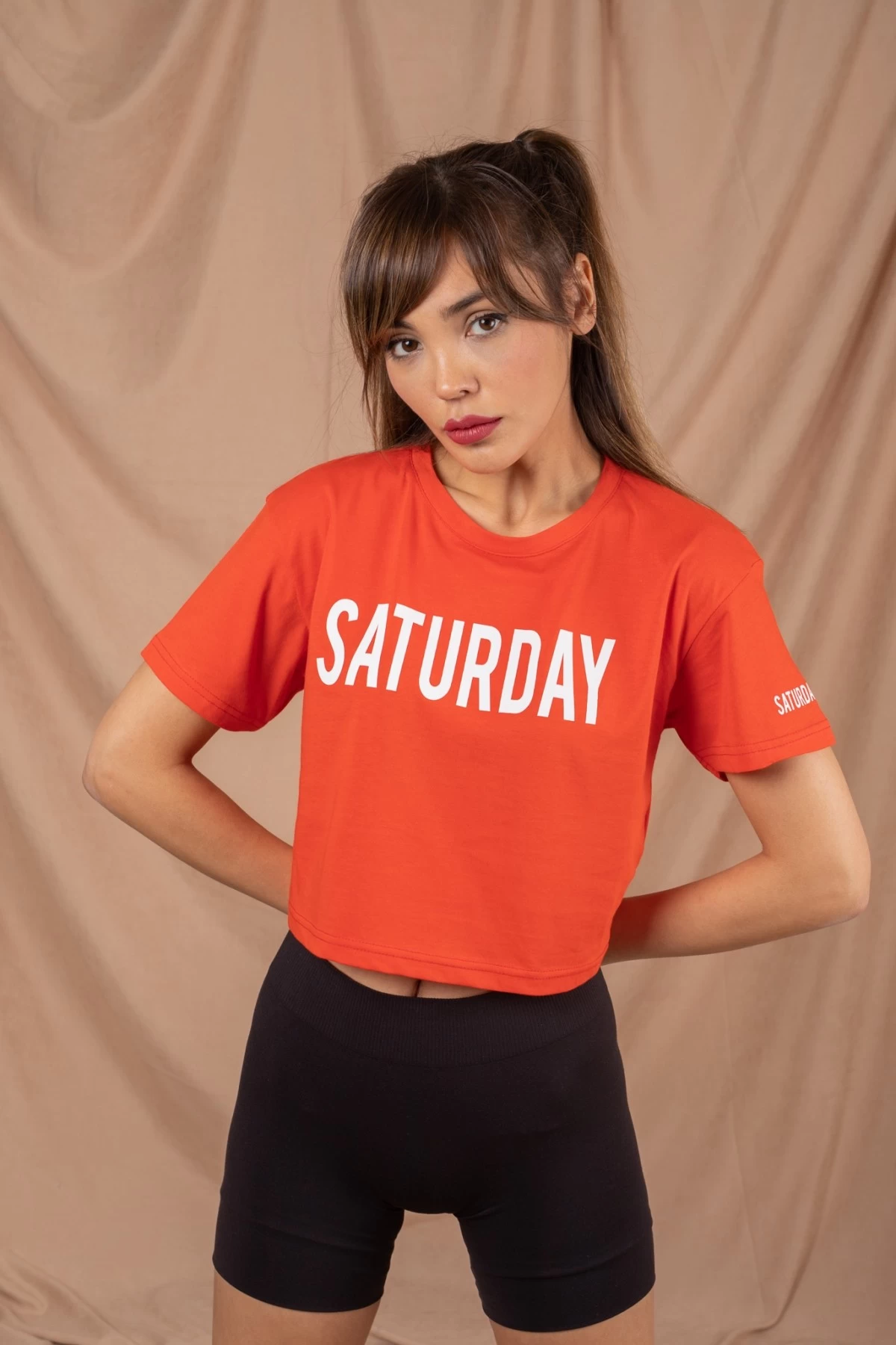 Kırmızı Saturday Crop Tshirt