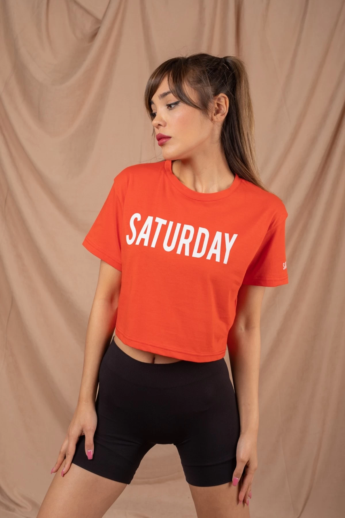 Kırmızı Saturday Crop Tshirt