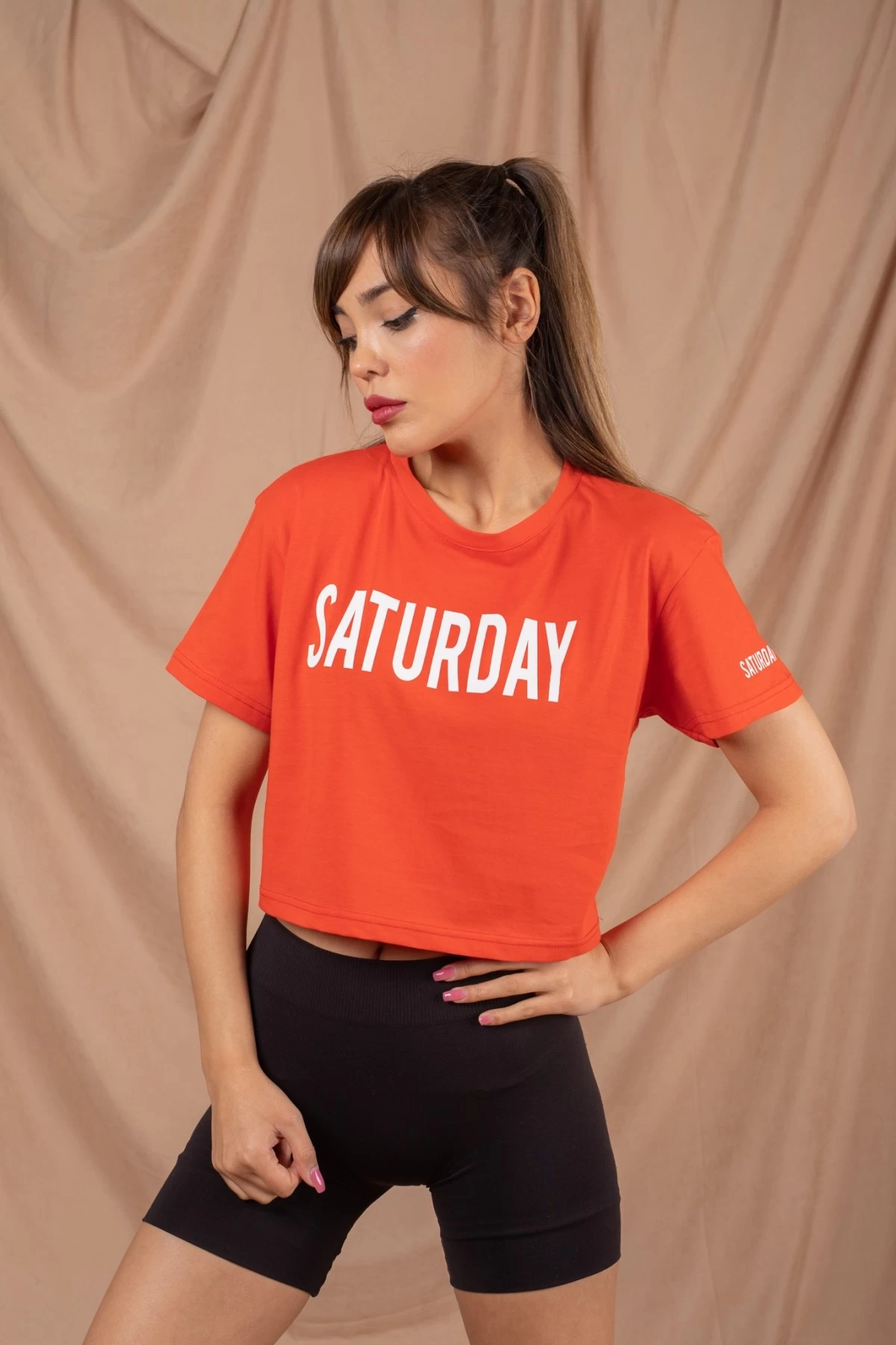 Kırmızı Saturday Crop Tshirt