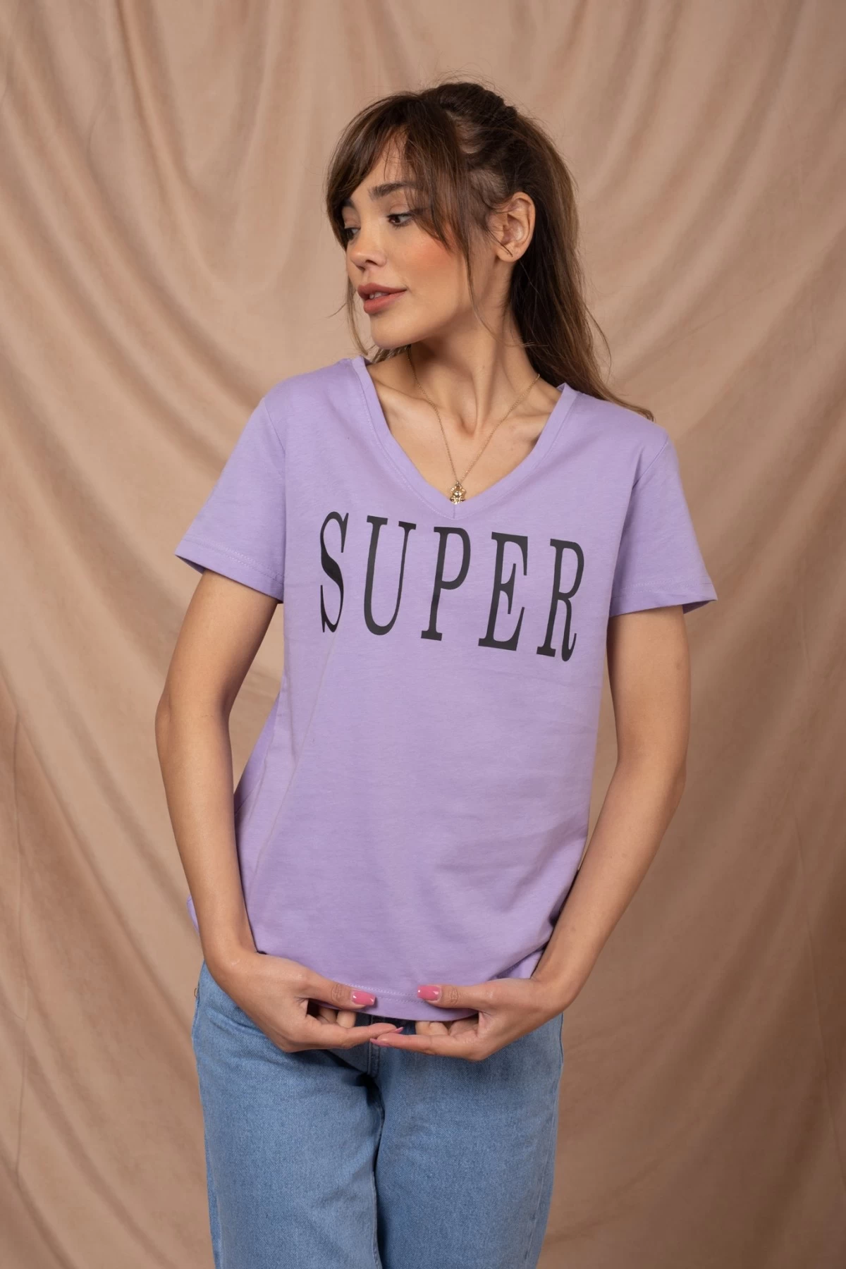 Lila V Yaka Super Tshirt