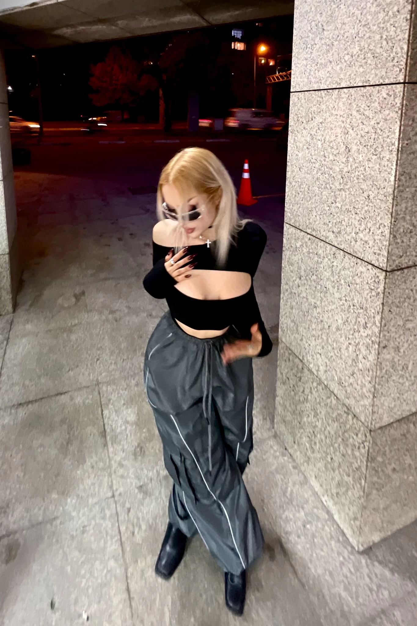 Önü Kesik Detay Bodysuit Siyah