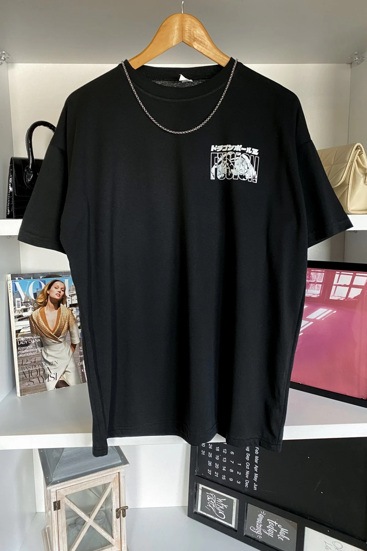 Siyah Fusion Baskılı Unisex Tshirt