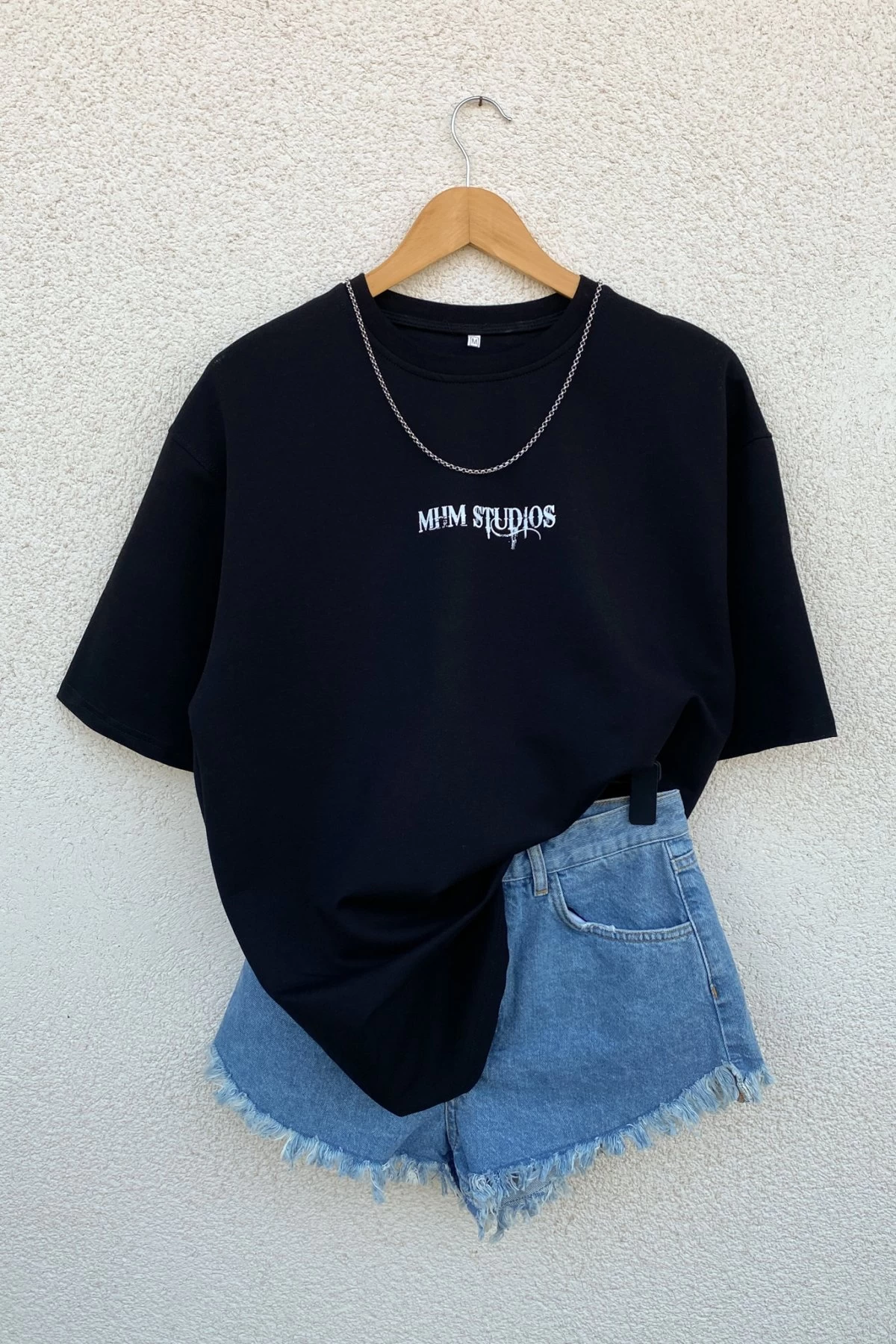 Siyah Open Mind Sırt Baskılı Unisex Tshirt