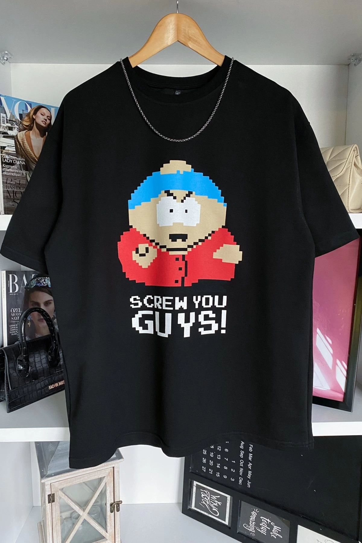 Siyah South Park Unisex Tshirt