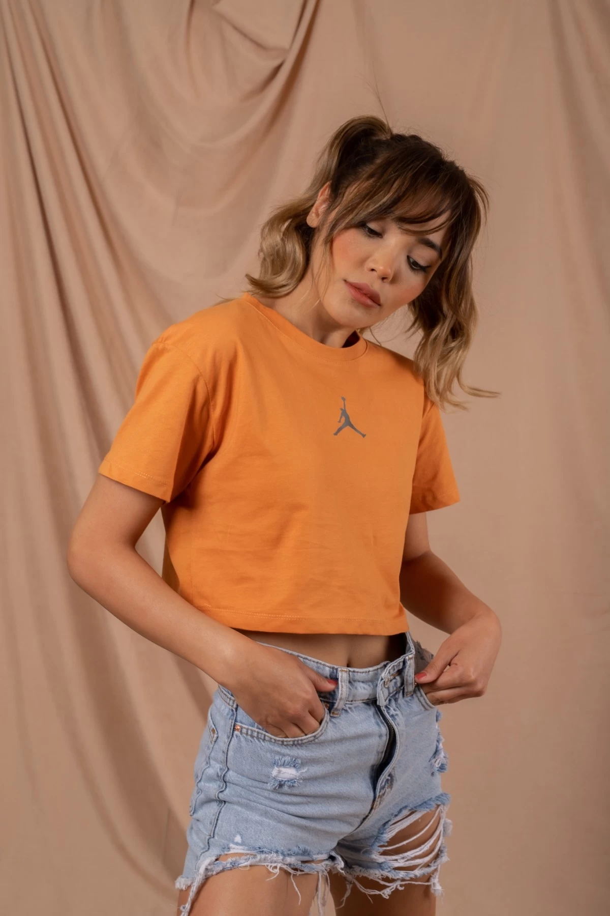 Vizon Jordan Reflektör Crop Tshirt