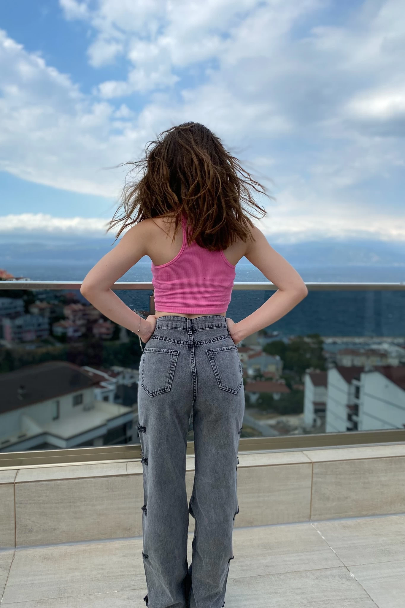 Yanı Kesik Palazzo Jean Füme Kar Yıkama
