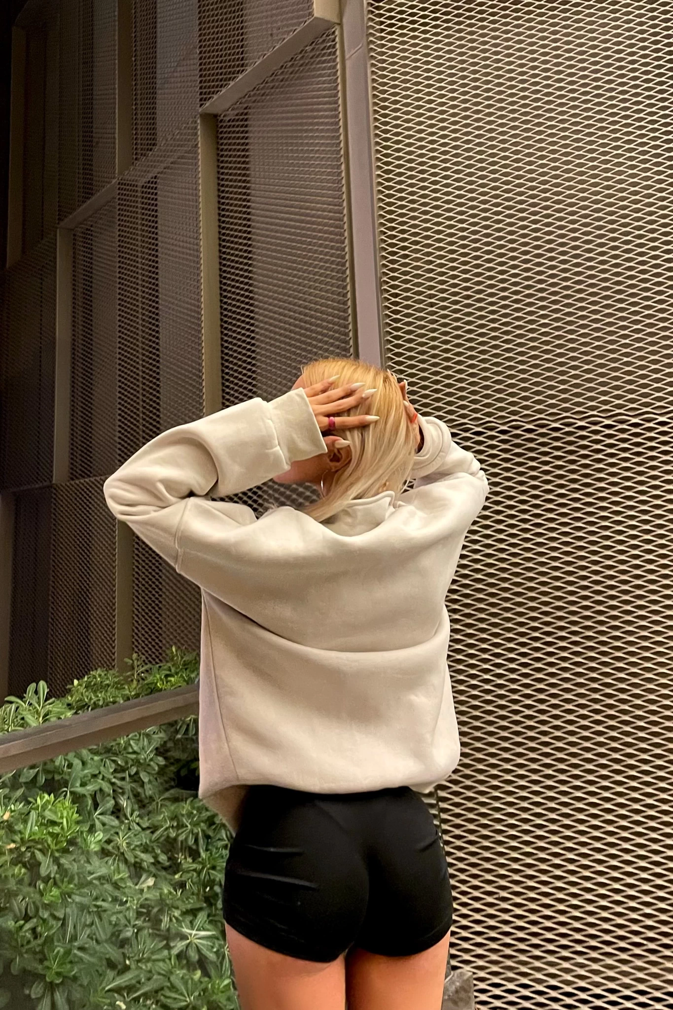 Yarım Fermuar Dik Yaka Basic UnisexSweatshirt Krem