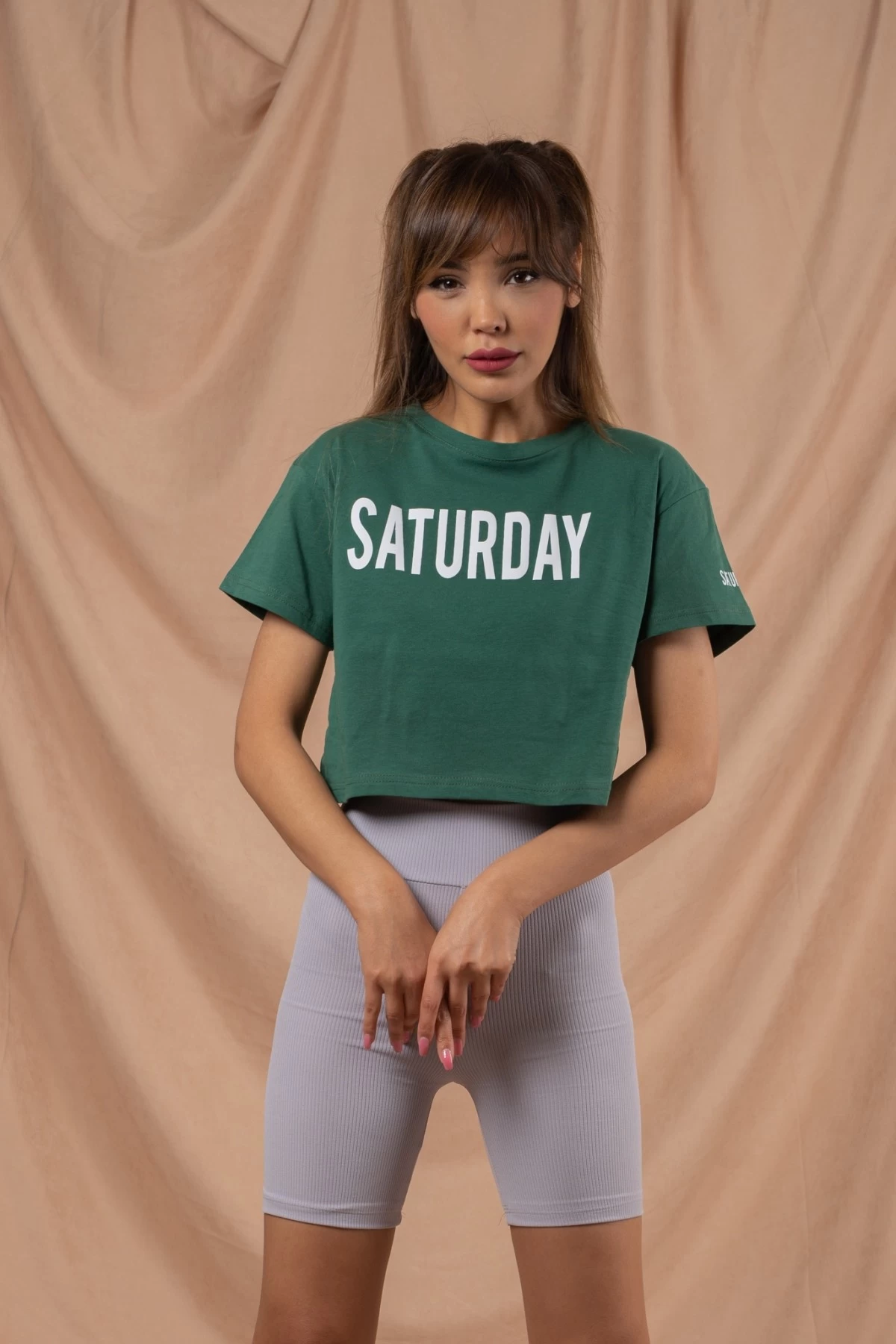 Yeşil Saturday Crop Tshirt