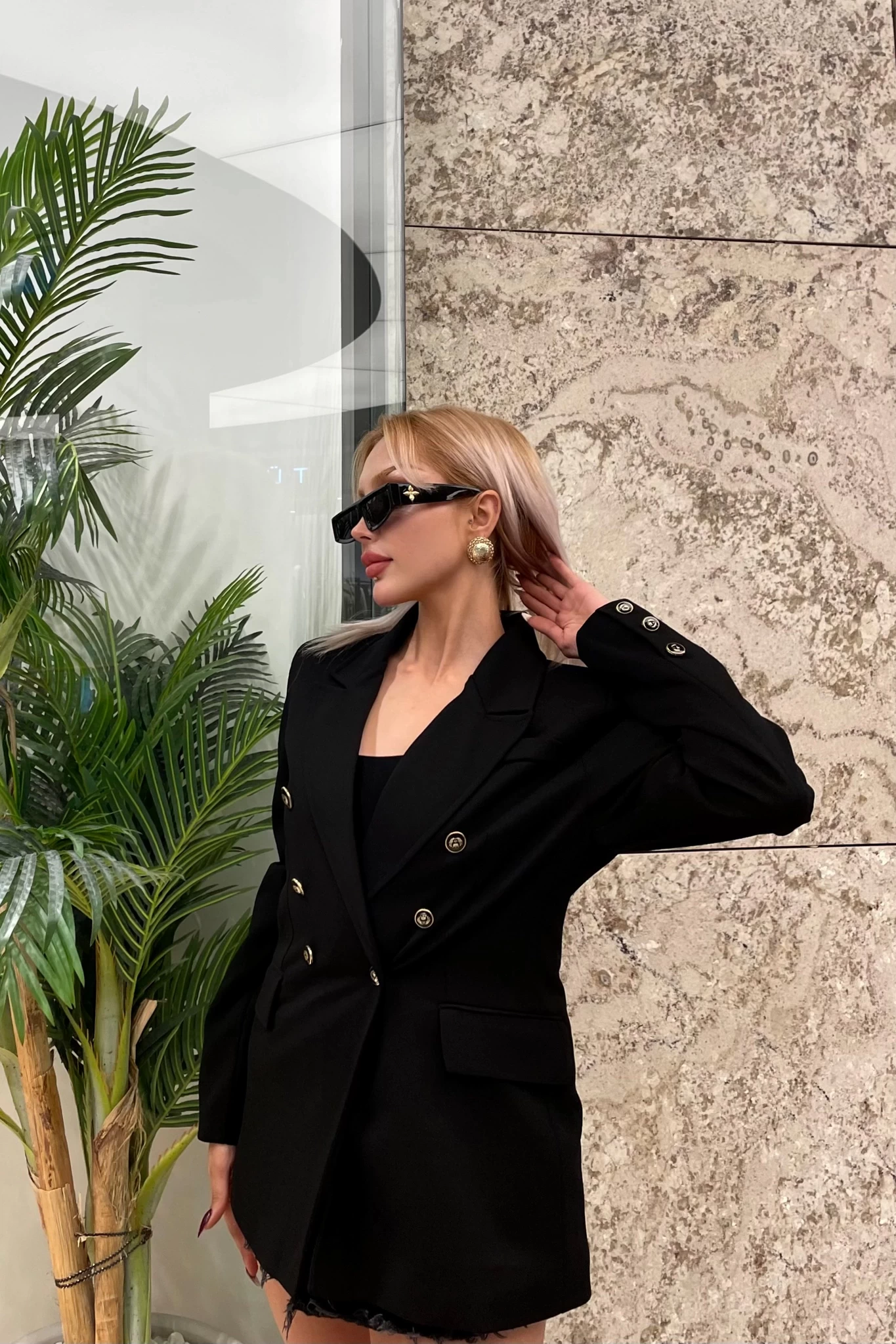 Zr Model Altı Düğme Blazer Ceket Siyah
