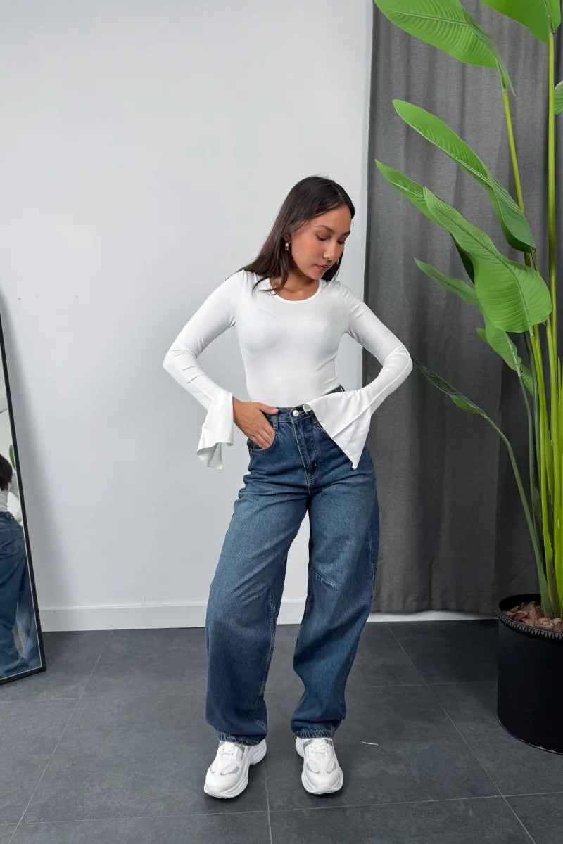 Basic Sandy Bodysuit - Beyaz