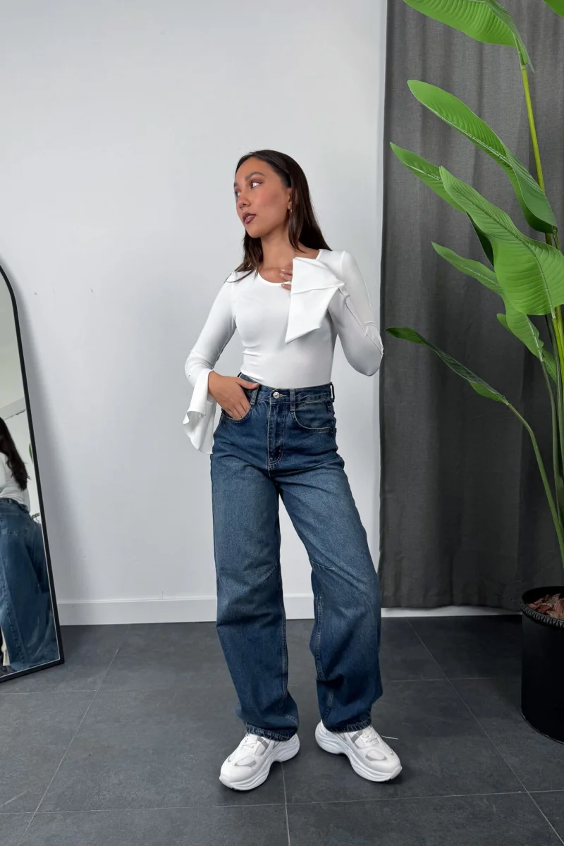 Basic Sandy Bodysuit - Beyaz