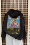 Polizei Oversize Sweatshirt - Siyah