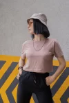 Vizon Düz Crop Tshirt