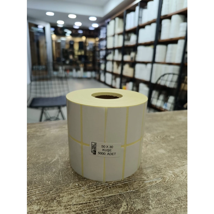 50mm X 30mm Kuşe YY2 Yapışkanlı Etiket (5000Ad/rulo)
