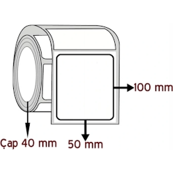 100mm X 50mm Kuşe YY1 Yapışkanlı Etiket (1.000Ad/Rulo)