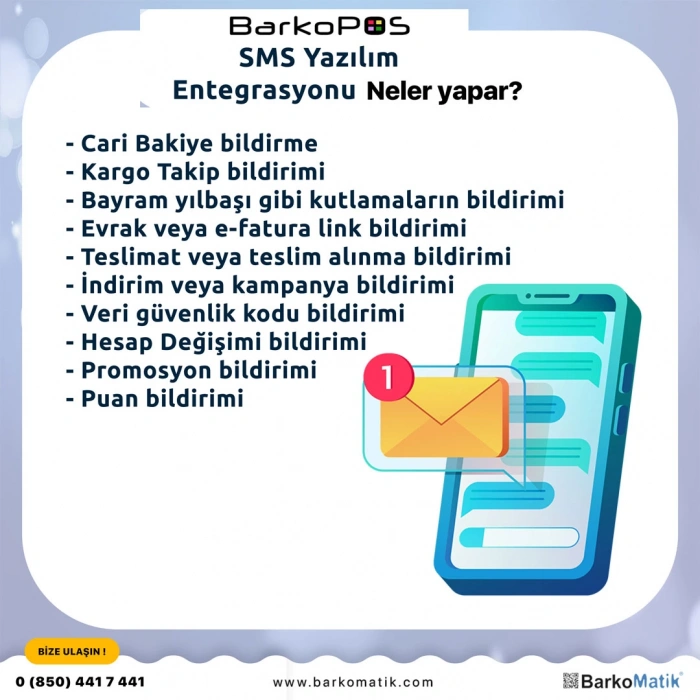 BARKOPOS SMS YAZILIM ENTEGRASYONU (AYLIK)
