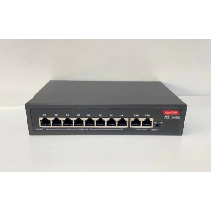 HUB-PSW0802  8+2 PORT 10/100MBPS POE SWİCH POE 150W