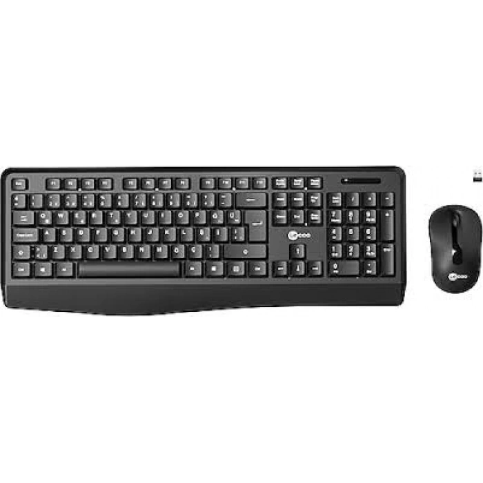 KLAVYE-LENOVO LECOO KW211 KABLOSUZ TÜRKÇE Q KLAVYE  MOUSE SET SİYAH