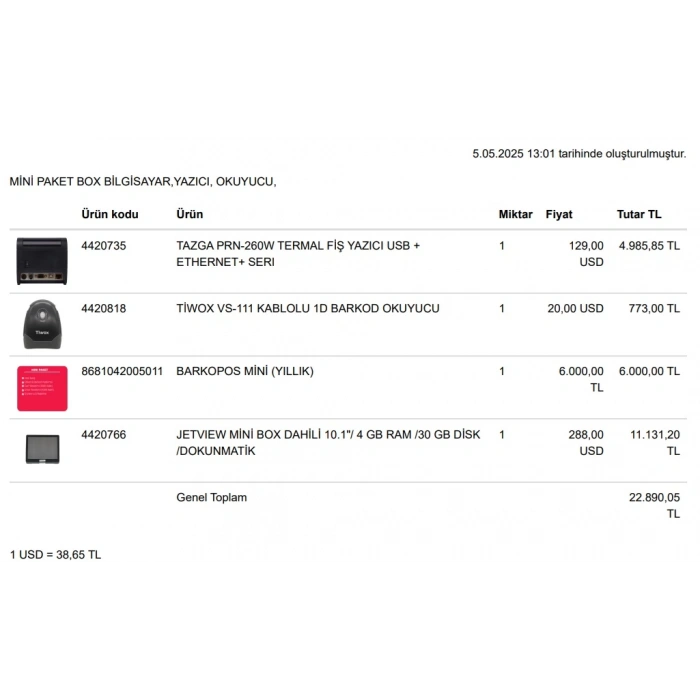 MİNİ PAKET BOX BİLGİSAYAR,YAZICI, OKUYUCU,