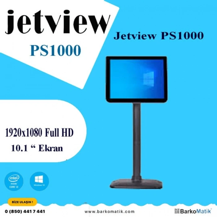 MNT JETVİEW AYAKLI MÜŞTERİ EKRANI VGA + HDMI 10.1  PS1000