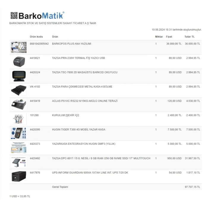 PLUS PAKET BİLGİSAYAR, YAZARKASA,YAZICI, OKUYUCU, ÇEKMECE 17,UPS