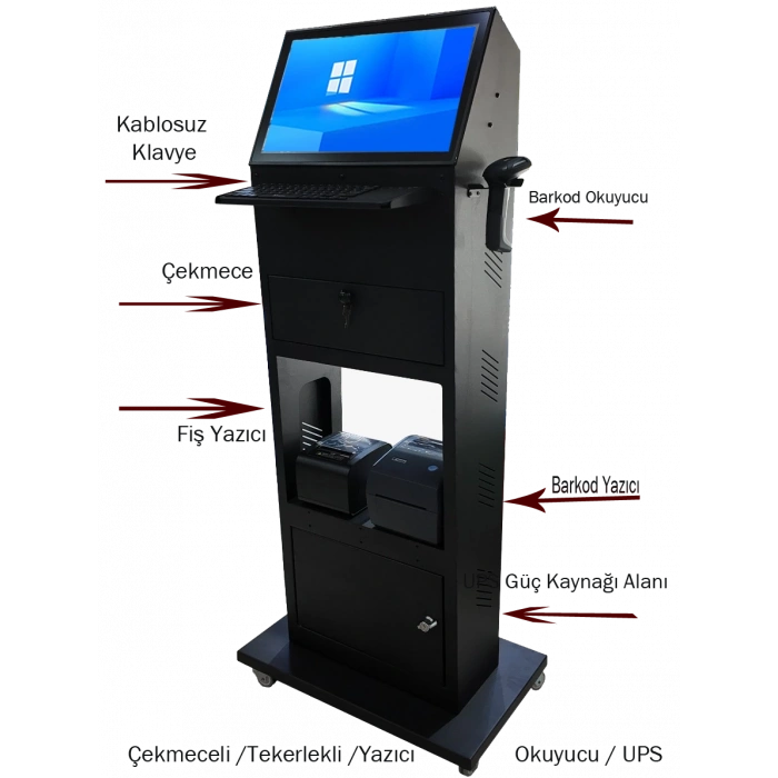 TAZGA KSK-1850 ÇEKMECELİ  I5 6.NESİL / 8 GB RAM / 256  GB NVM /18.5 EKRAN KIOSK