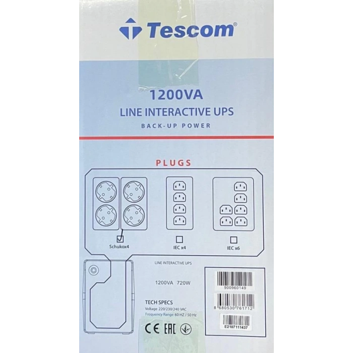UPS-TESCOM LEO+ 1200 VA LINE INTERACTIVE 5-10 DK (2X7AH) 1200VA 900960149
