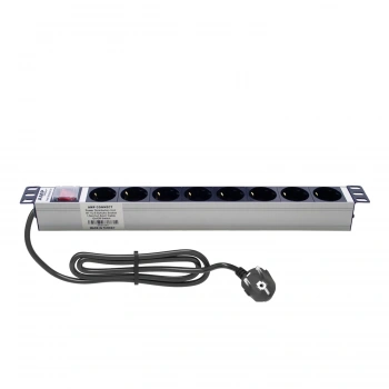 19 1U 8Li Schuko Anahtarlı Alüminyum Rack Kabin Grup Prizi