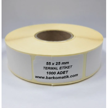 25X55 TERMAL ETİKET 1000 ADET 55X25 DİKEY