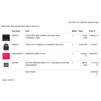 MİNİ PAKET BOX BİLGİSAYAR,YAZICI, OKUYUCU,