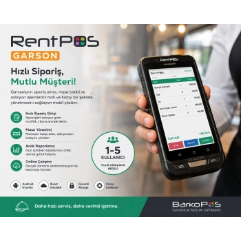 RENTPOS GARSON YILLIK KİRALAMA BEDELİ 1-5 KULLANICI