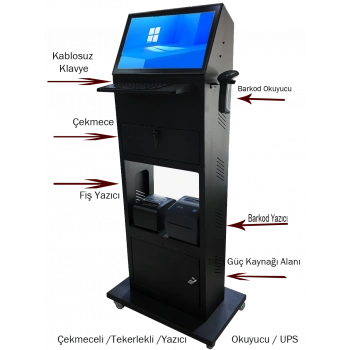 TAZGA KSK-1850 ÇEKMECELİ  I5 6.NESİL / 8 GB RAM / 256  GB NVM /18.5 EKRAN KIOSK