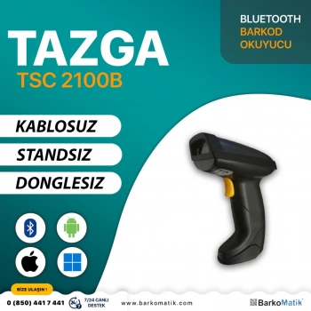 TAZGA TSC 2100B BLUETOOTH CCD BARKOD OKUYUCU