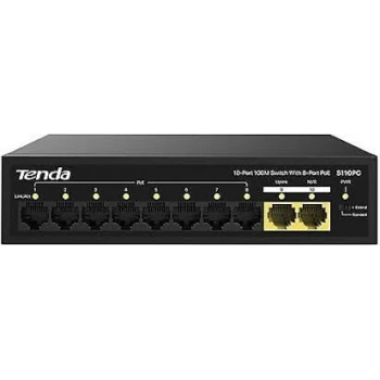 TENDA S106PC 6 PORT 4 PORT POE+ 10/100 MBPS + 2 PORT UPLİNK SWİTCH RACK  4+2