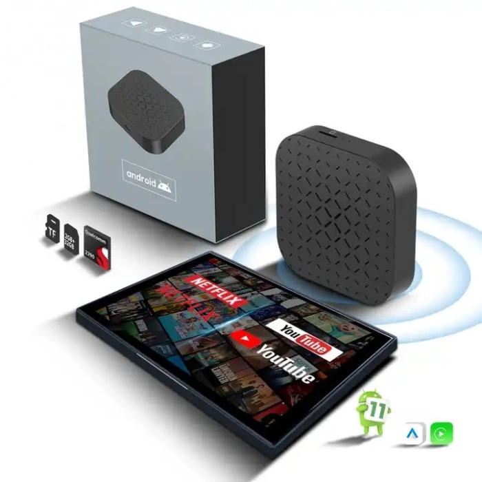 Carlinkit Carplay Ai Box USB 2gb + 16GB Stereo Evrensel Android Oto Kablosuz Carplay Ai Kutusu - Youtube, Netflix, Disney+, Google