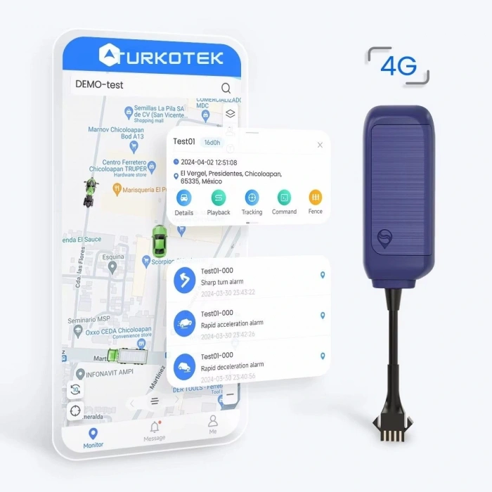 Profesyonel 4G Kablolu GPS Araç Takip Cihazı | 1 YIL KULLANIM DAHİL SIM Kartlı | Motor Durdurma Özellikli Gerçek Zamanlı Araç, Motosiklet, Kamyonet, Hafif Ticari Araçlar, Elektrikli Bisiklet, Scooter Uyumlu