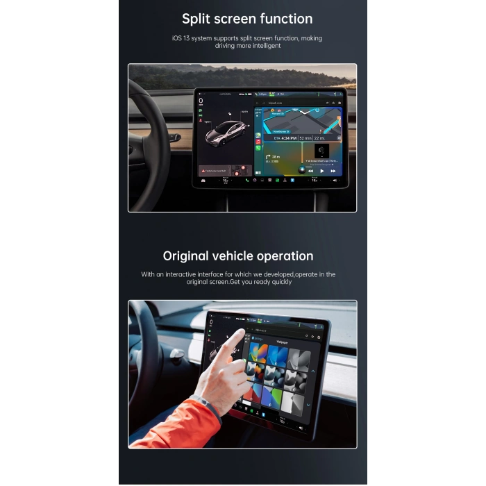 Carlinkit Tesla Kablosuz Carplay Adaptörü Carlinkit T2C Sim Hatsız Model