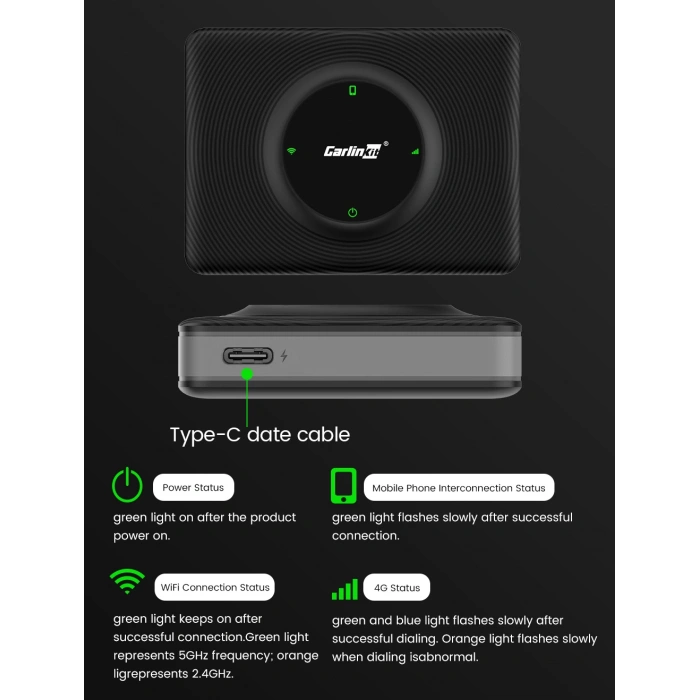 Carlinkit Tesla Kablosuz Carplay Adaptörü Carlinkit T2C Sim Hatsız Model