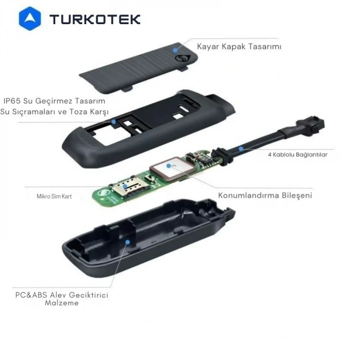 TURKOTEK R11 Kablolu Çok Fonksiyonlu GPS Takip Cihazı | 1 YIL KULLANIM DAHİL SIM KARTLI | Araç, Motosiklet, Kamyonet , Hafif Ticari Araçlar, Elektrikli Bisiklet, Scooter Uyumlu