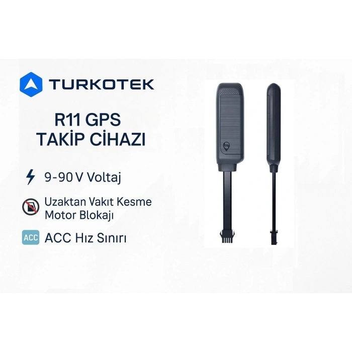 TURKOTEK R11 Kablolu Çok Fonksiyonlu GPS Takip Cihazı | 1 YIL KULLANIM DAHİL SIM KARTLI | Araç, Motosiklet, Kamyonet , Hafif Ticari Araçlar, Elektrikli Bisiklet, Scooter Uyumlu