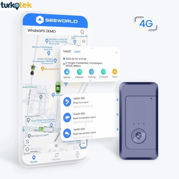 Turkotek S21L 4G Araç Motosi̇klet Gps Taki̇p Ci̇hazı Son Teknoloji̇ – Aküden Bağımsız Kablosuz Mıktanıslı (İmei Kayıtlı) 6.000 Mah 20 Gün Şarj Ömrü